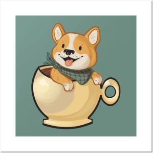 Corgi Puppuccino Posters and Art